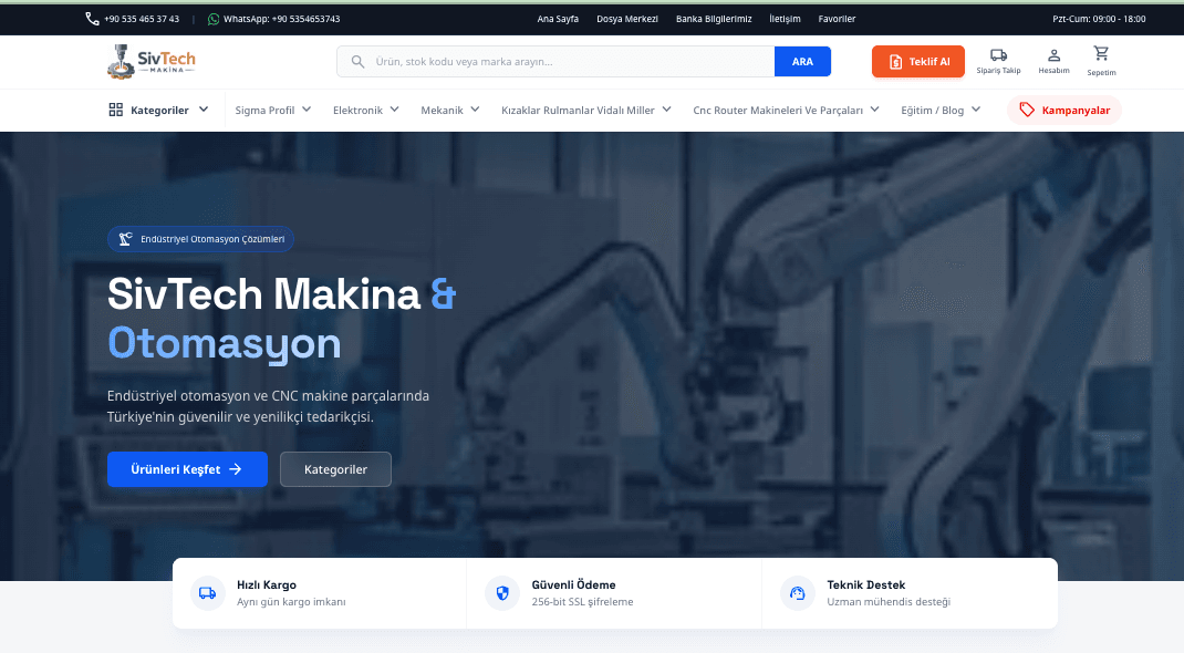 SivTech Makina β Custom E-Commerce Store